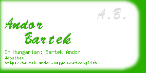 andor bartek business card